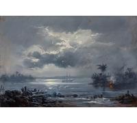 XcBAIHOUD De Célèbres Tableaux Landscape Picture Printing Prints Toile Étude pour le Passage de Humaitá par Meirelles Déco d'art Murale Pour Décoration Murale 60x90cm