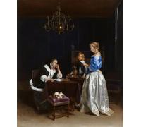 XcBAIHOUD De Célèbres Tableaux Landscape Picture Printing Prints Toile la Lettre de Gérard Ter Borch Déco d'art Murale Pour Décoration Murale 60x90cm