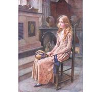 XcBAIHOUD De Célèbres Tableaux Landscape Picture Printing Prints Toile La petite Nell dans la vieille église par Harold Copping Déco d'art Murale Pour Décoration Murale 60x90cm