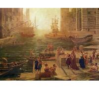 XcBAIHOUD De Célèbres Tableaux Landscape Picture Printing Prints Toile le Saint-Empire romain Saint Paul à Ostie Détail de la partie inférieure par Claude Lorrain Pour Décoration Murale 60x90cm