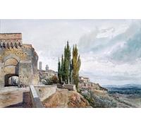 XcBAIHOUD De Célèbres Tableaux Landscape Picture Printing Prints Toile les ruines du théâtre romain de San Gimignano par Fulleylove Déco d'art Murale Pour Décoration Murale 60x90cm