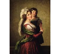 XcBAIHOUD De Célèbres Tableaux Landscape Picture Printing Prints Toile Madame Rousseau et sa fille par Elisabeth Louise Vigee Lebrun Déco d'art Murale Pour Décoration Murale 60x90cm