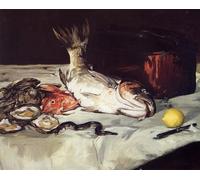 XcBAIHOUD De Célèbres Tableaux Landscape Picture Printing Prints Toile Nature mortepoissons d'Edouard Manet Déco d'art Murale Pour Décoration Murale 60x90cm