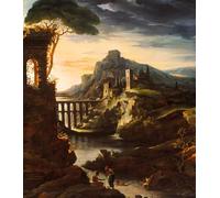 XcBAIHOUD De Célèbres Tableaux Landscape Picture Printing Prints Toile Paysage du soir avec un aqueduc par Theodore Gericault Déco d'art Murale Pour Décoration Murale 60x90cm