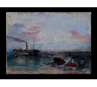 XcBAIHOUD De Célèbres Tableaux Landscape Picture Printing Prints Toile Paysage marin avec un bateau par Mallord William Turner Déco d'art Murale Pour Décoration Murale 60x90cm
