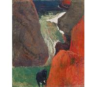 XcBAIHOUD De Célèbres Tableaux Landscape Picture Printing Prints Toile Paysage marin avec vache. Au bord de la falaise de Paul Gauguin Déco d'art Murale Pour Décoration Murale 60x90cm