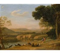 XcBAIHOUD De Célèbres Tableaux Landscape Picture Printing Prints Toile Paysage pastoral de Claude Lorrain Déco d'art Murale Pour Décoration Murale 60x90cm