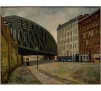 XcBAIHOUD De Célèbres Tableaux Landscape Picture Printing Prints Toile Pont sur Ackerstrasse Berlin Nord par Gustav Wunderwald Déco d'art Murale Pour Décoration Murale 60x90cm