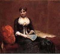 XcBAIHOUD De Célèbres Tableaux Landscape Picture Printing Prints Toile Portrait de Madame Léon Maître par Ignace Henri Jean Fantin Latour Déco d'art Murale Pour Décoration Murale 60x90cm