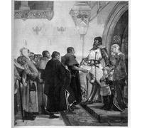 XcBAIHOUD De Célèbres Tableaux Landscape Picture Printing Prints Toile Renaud de Bourgogne remetBelfortains la Charte postale par Albert Pierre René Maignan Pour Décoration Murale 60x90cm
