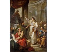 XcBAIHOUD De Célèbres Tableaux Landscape Picture Printing Prints Toile Saint Étienne devant le Grand Prêtre et les Anciens du Sanhédrin par Charles Natoire Pour Décoration Murale 60x90cm