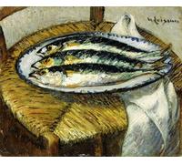 XcBAIHOUD De Célèbres Tableaux Landscape Picture Printing Prints Toile the Dish of Mackerels by Gustave Loiseau Déco d'art Murale Pour Décoration Murale 60x90cm