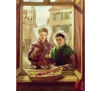 XcBAIHOUD Poster Image Affiche Artistique Toile Décorative A ma fenêtre Boulogne de William Powell Frith Peinture Murale Pour les Décorations pour la Maison 60x90cm