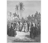 XcBAIHOUD Poster Image Affiche Artistique Toile Décorative Bible la rencontre de Jacob et Esaü par Gustave Dore Peinture Murale Pour les Décorations pour la Maison 60x90cm