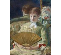 XcBAIHOUD Poster Image Affiche Artistique Toile Décorative Femme à l'éventail de Mary Cassatt Peinture Murale Pour les Décorations pour la Maison 60x90cm