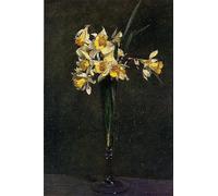 XcBAIHOUD Poster Image Affiche Artistique Toile Décorative Fleurs jaunes par Henri Fantin-latour Peinture Murale Pour les Décorations pour la Maison 60x90cm