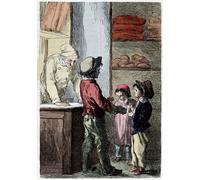 XcBAIHOUD Poster Image Affiche Artistique Toile Décorative Gavroche donne du painenfants dans Les Misérables de Gustave Brion Peinture Murale Pour les Décorations pour la Maison 60x90cm