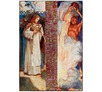 XcBAIHOUD Poster Image Affiche Artistique Toile Décorative Le Christ et le diable des pèlerins progressent de ce monde par Byam Liston Shaw Peinture Murale Pour les Décorations pour la Maison 60x90cm