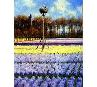 XcBAIHOUD Poster Image Affiche Artistique Toile Décorative Le nid de cigogne Holland de George Hitchcock Peinture Murale Pour les Décorations pour la Maison 60x90cm
