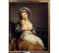 XcBAIHOUD Poster Image Affiche Artistique Toile Décorative Madame Vigee Le Brun et sa fille Jeanne Marie Louise par Elisabeth Louise Vigee Lebrun Pour les Décorations pour la Maison 60x90cm