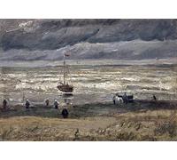 XcBAIHOUD Poster Image Affiche Artistique Toile Décorative Mer à Scheveningen de Vincent Van Gogh Peinture Murale Pour les Décorations pour la Maison 60x90cm