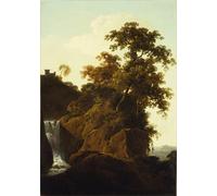 XcBAIHOUD Poster Image Affiche Artistique Toile Décorative Paysage avec une cascade de Wright of Derby Peinture Murale Pour les Décorations pour la Maison 60x90cm