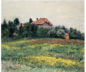 XcBAIHOUD Poster Image Affiche Artistique Toile Décorative Paysage de campagne normande en Normandie par Gustave Caillebotte Peinture Murale Pour les Décorations pour la Maison 60x90cm