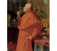XcBAIHOUD Poster Image Affiche Artistique Toile Décorative Plaque représentant un cardinal dégustant le bouquet d'un vin blanc par Eduard Von Grutzner Pour les Décorations pour la Maison 60x90cm