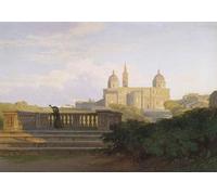 XcBAIHOUD Poster Image Affiche Artistique Toile Décorative Santa Maria Maggiore vue des jardins par Penry Williams Peinture Murale Pour les Décorations pour la Maison 60x90cm