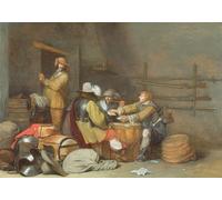 XcBAIHOUD Poster Image Affiche Artistique Toile Décorative Soldats jouantcartes dans un corps de garde de Gerard Ter Borch Peinture Murale Pour les Décorations pour la Maison 60x90cm