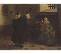 XcBAIHOUD Poster Image Affiche Artistique Toile Décorative Torquemada Grand Inquisiteur de Jean paul Laurens Peinture Murale Pour les Décorations pour la Maison 60x90cm