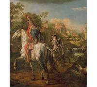 XcBAIHOUD Poster Image Affiche Artistique Toile Décorative un hussard à cheval de Bernardo Bellotto Peinture Murale Pour les Décorations pour la Maison 60x90cm