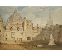 XcBAIHOUD Poster Image Affiche Artistique Toile Décorative une vue de l'intérieur du quadrilatère du Brazen Nose College par Mallord William Turner Pour les Décorations pour la Maison 60x90cm