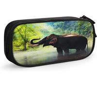 Xcbfvx Trousse À Crayons Un Éléphant Dans La Jungle, Grande Capacité, Grande Pochette, Porte-Stylo, Fournitures Scolaires, Organisateur De Rangement De Papeterie, Cadeau Pour Collège, Lycée, Bureau, É