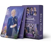 XCBNHWZ 55PCS Stray Kids Photocards SKZ'S Magic School Fan Meeting Lomo Cards Stay Hideout Nouvel Album Cards 5-Star Mini Merch Photo Cards StrayKids Poster Lomo Cards Cadeau pour Fans