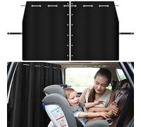 XCBYT Rideaux Privcay de Voiture - Rideaux de séparation de Voiture avec Barre transversale en Acier Inoxydable à Longueur réglable pour camionnette, SUV, Pickup, Camion, Voyage, Sieste