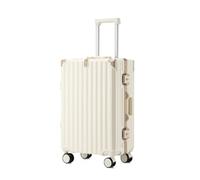 XCCIIDY Valise à main avec cadre en aluminium de 50,8 cm en polycarbonate rigide et léger avec roulettes et porte-gobelet, blanc, 50,8 cm