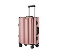 XCCIIDY Valise à main avec cadre en aluminium de 50,8 cm en polycarbonate rigide et léger avec roulettes et porte-gobelet, rose, 28in, Art déco