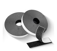 Xcdhemde Scratch Autocollant Double Face, 8 Mètre 20 mm Bande Ruban Scratch, Bande Agrippantes Adhésives Extra Fort, Velcro Autocollant pour Cadres Photo, Moustiquaires, Bricolage- Noir