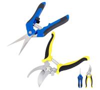 XCDMJ 2 Pcs Ciseaux Sécateurs Lames Droites Inoxydable Sécateur de Jardin Sécateur Jardin Professionnel Ciseaux de Jardinage, Pointe Haute Secateur Précision