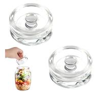 XCDMJ Lot de 2 poids de fermentation en verre avec poignée facile à prendre en main et design de texture unique Poids de Fermentation en Verre - Fermentation, Conserve, Saumure & Marinade des Légumes