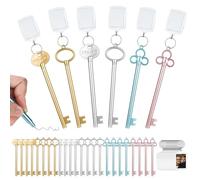 XCDMJ Lot de 24 stylos à encre gel - Cadeau d'adieu - Pour collègues, rentrée des classes - Avec 24 porte-clés photo - Acrylique - Pour étudiants, bureau, fournitures scolaires - Stylo gel signature