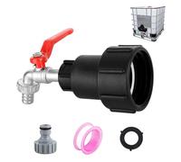 XCDMJ Robinet Cuve 1000L S60X6 IBC Raccord Robinet avec raccord de tuyau 1/2"Adaptateur de Réservoir en Alliage d'aluminium Robinet de Jardin avec Adaptateur en Plastique,pour d'adaptateur de Cuve