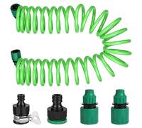 XCDMJ Tuyau d'arrosage flexible en spirale de 7,5 m - Kit complet pour douchette de jardin, tuyau de jardin extensible pour arrosage du jardin, animaux de compagnie, lavage de voiture, jardinage (7,5