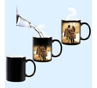 xcdsf Mug Magique Mug Magique Personnalisé avec Photo Personnalisable Mug de Café Thé Ceramique Changeante Couleur (Poignée ronde)