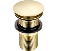 Xcel Home Bonde de lavabo à dôme en laiton poli avec bouton clic-clac de remplacement pour évier de salle de bain sans fente en or brossé