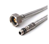 Xcel Home Lot de 2 raccords flexibles M10 (10 mm) x 1/2 BSP (400 mm) | Paire de tuyaux flexibles en acier inoxydable tressé | Pour évier de cuisine et salle de bain mitigeur monobloc de rechange et