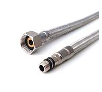 Xcel Home Lot de 2 raccords flexibles M10 (10 mm) x 3/8 BSP (500 mm) | Paire de tuyaux flexibles en acier inoxydable tressé | Pour évier de cuisine et salle de bain mitigeur monobloc de rechange et