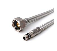 Xcel Home Lot de 2 raccords flexibles M8 x 1/2 (300 mm) | 4 longueurs | Paire de queues de tuyau flexible BSP monobloc pour mitigeur de cuisine/lavabo | Acier inoxydable tressé, M8X1/2