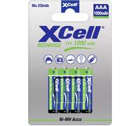 XCell Batteries Ni‑MH micro AAA NH XC 4X1000 1 000 mAh – Jeu de 4